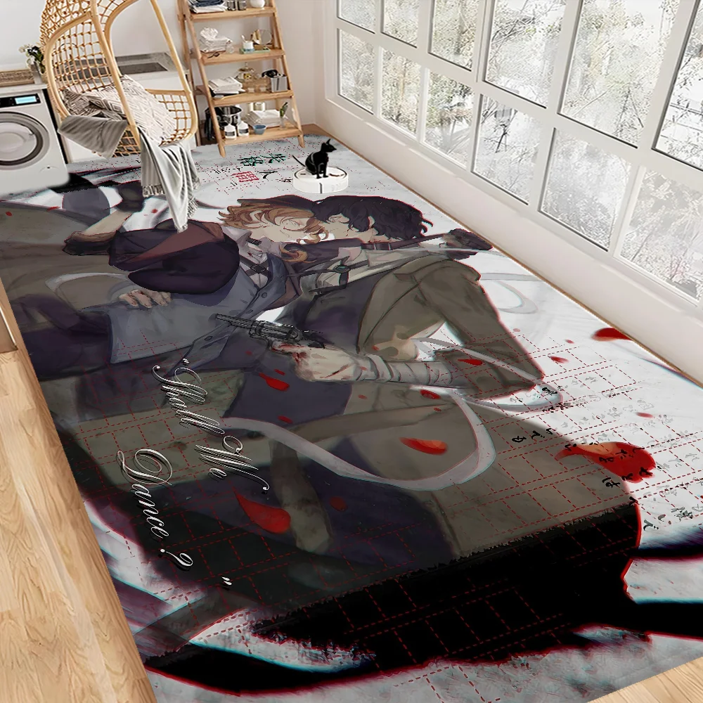 Navak Carpet Bungo Stray Dogs Zimmermatten Retro Multiple Choice Wohnzimmer Küchenteppich Rutschfester Willkommensteppich