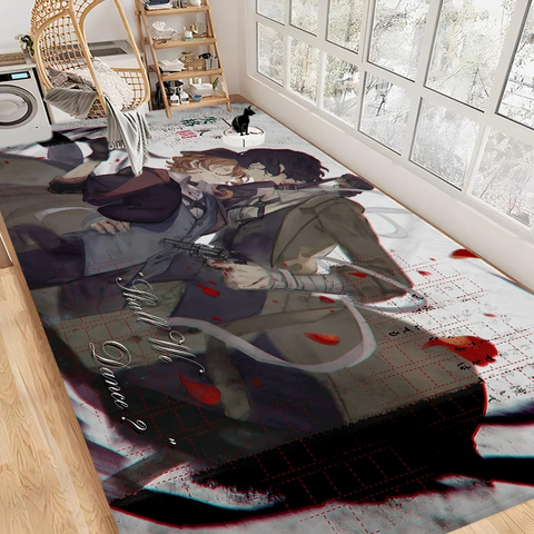 Navak Carpet Bungo Stray Dogs Zimmermatten Retro Multiple Choice Wohnzimmer Küchenteppich Rutschfester Willkommensteppich