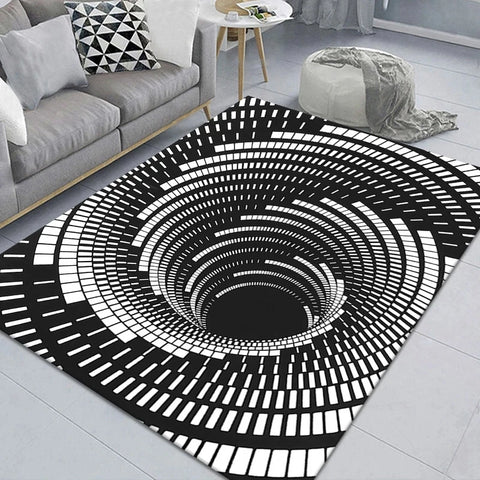 Navak Carpet 3D Vortex Illusion Teppich Eingangstür Bodenmatte Abstrakte geometrische optische Fußmatte Rutschfeste Bodenmatte Wohnzimmer Dekor Teppich