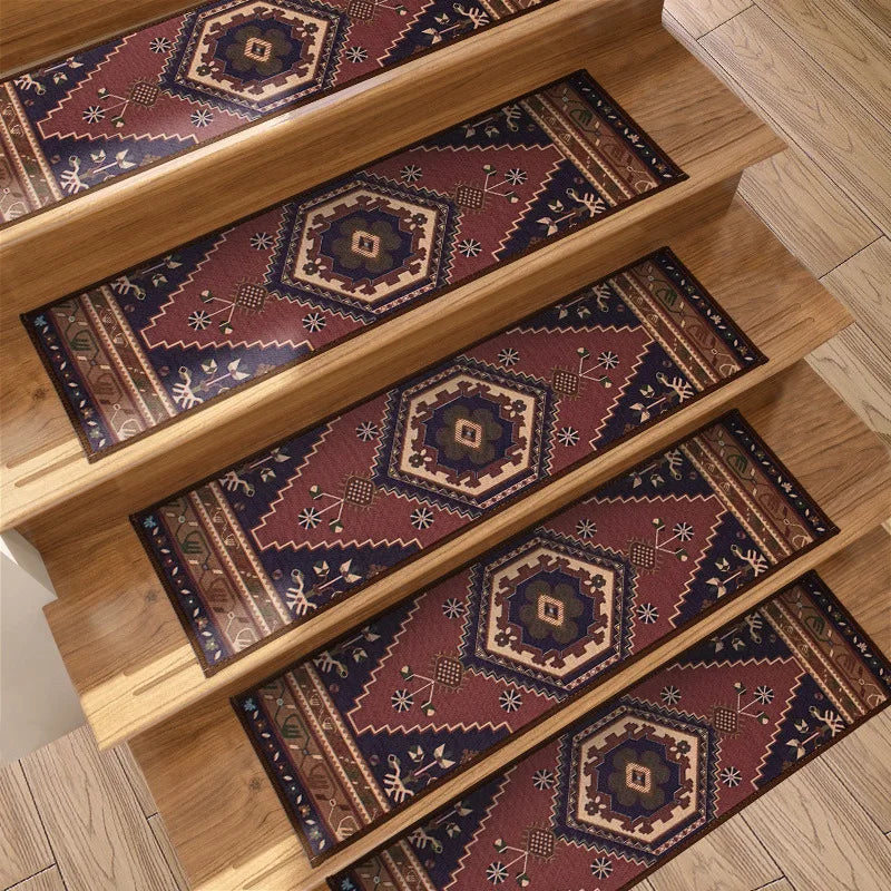 Navak Carpet 10 Stück Treppenstufen-Teppich, rutschfeste Treppenmatten für den Innenbereich, Läufer für Holzstufen, Schutzteppich-Abdeckungspolster, Treppen für Kinder und ältere Menschen