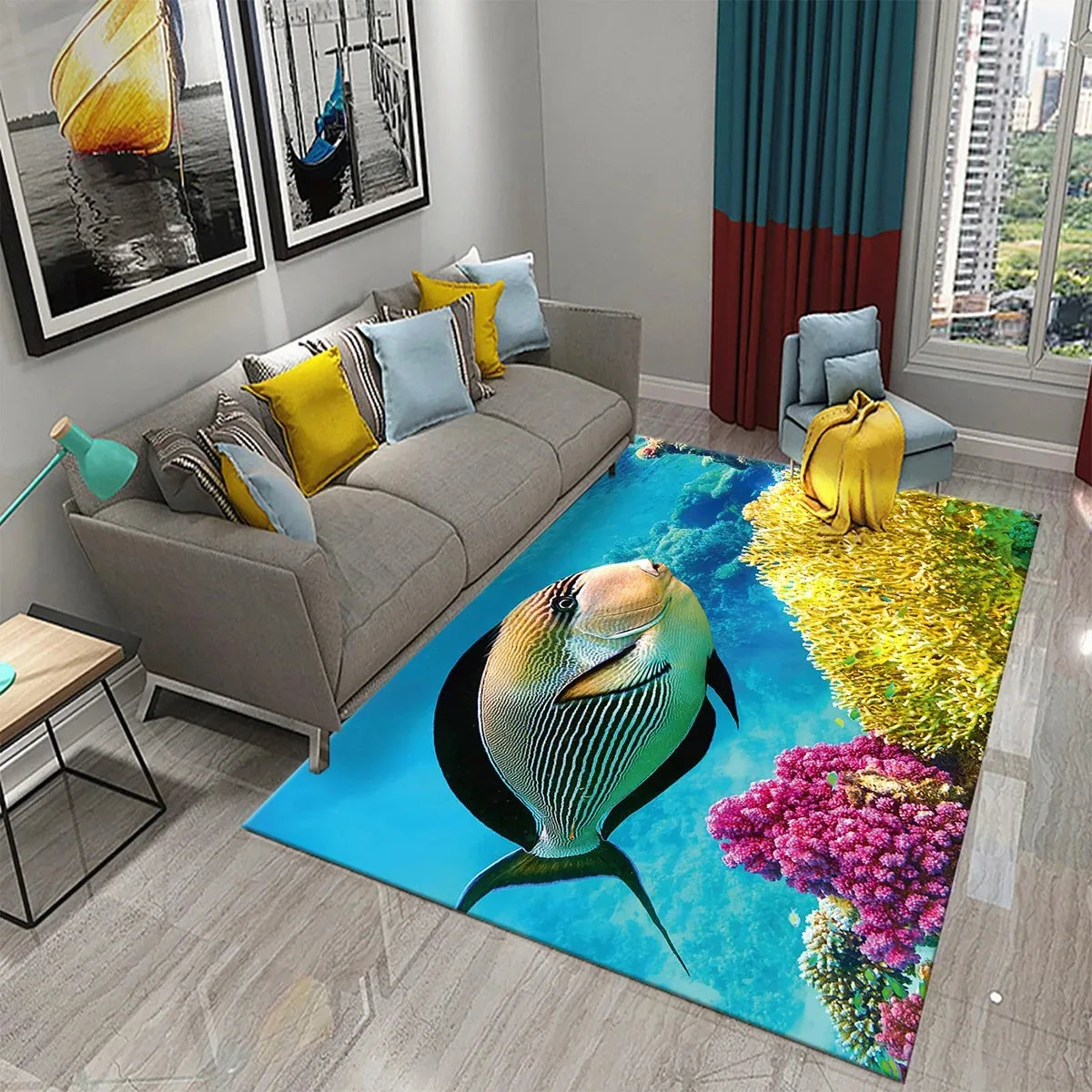 Navak Teppich 3D Hawaiian Meer Ozean Tropische Fische Teppich Wohnzimmer Fisch Tier Muster Kinder Schlafzimmer Weiche Boden Dekor