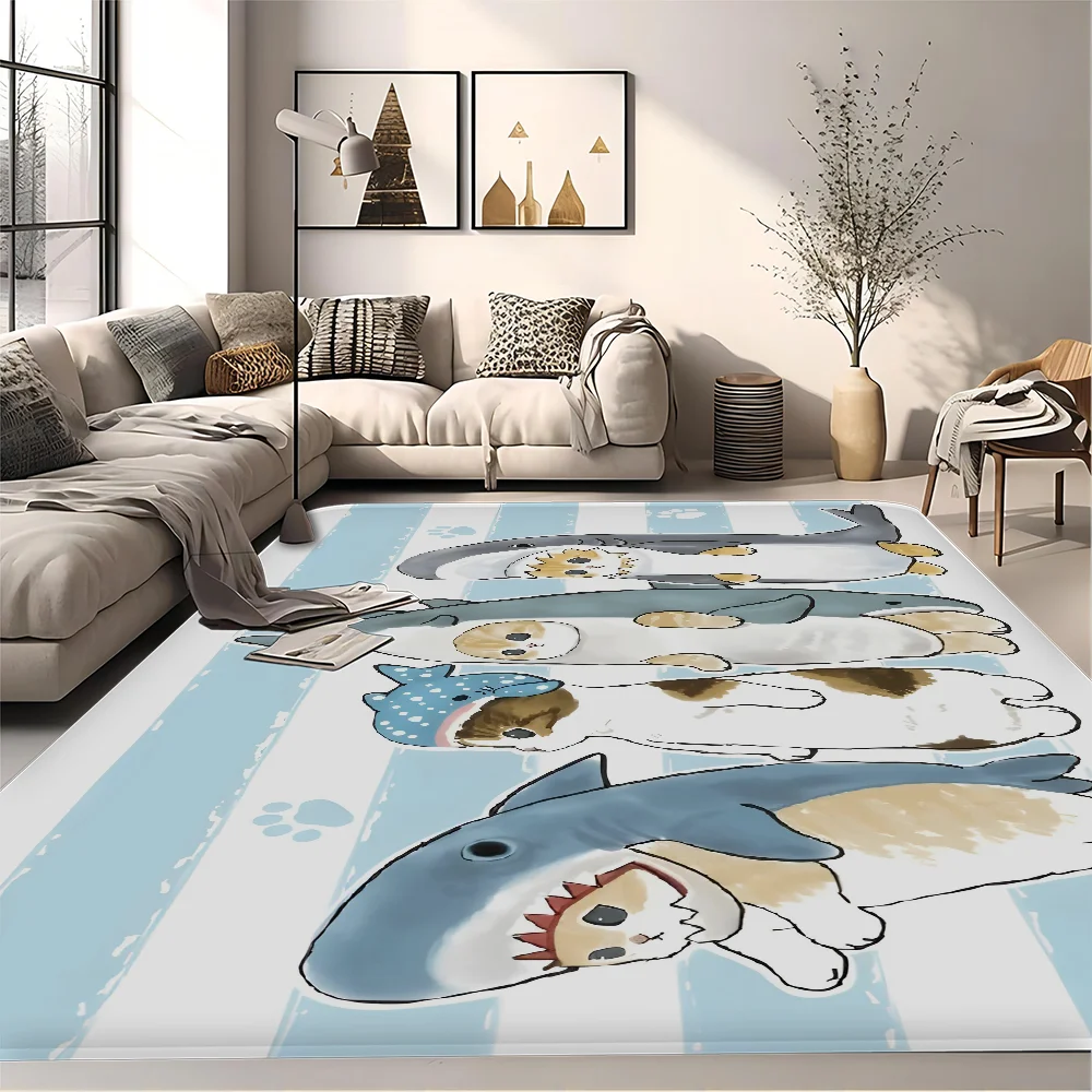 Navak Teppich, lustige Katze, Mofusand, Bodenmatte, Retro, Multiple-Choice, Wohnzimmer, Küche, Teppich, rutschfest, moderne Heimdekoration