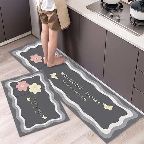 Navak Teppich Saugfähiger Küchenteppich Rutschfeste Bodenmatte Absorbiert Öl Küche Langer Bereich Teppich Schlafzimmer Teppich Eingang Fußmatte Home Decor Zimmer Tapis
