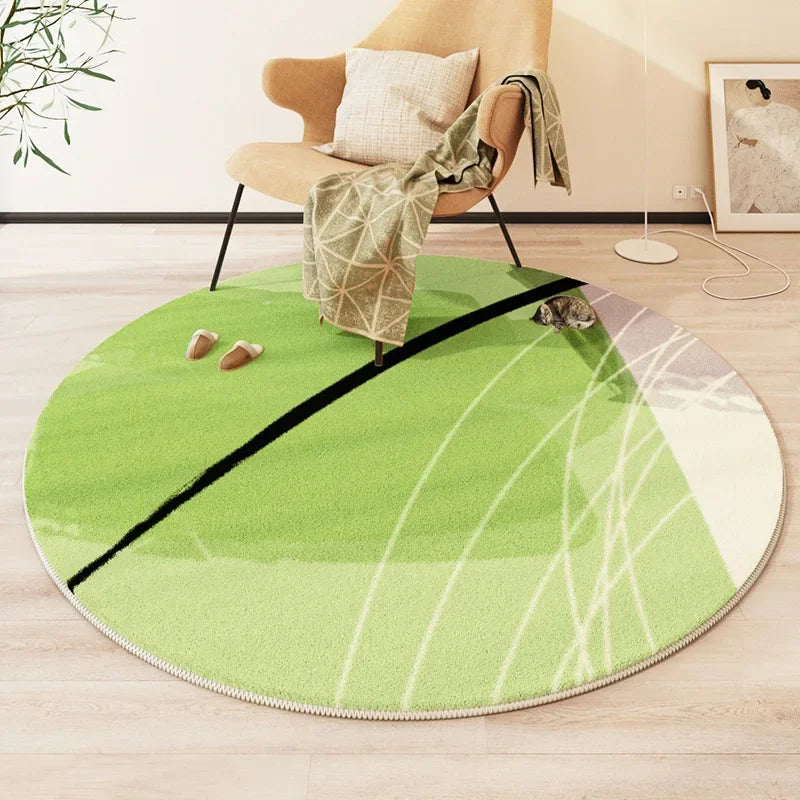 Navak Carpet Exclusive Picks Moderner Stil Runder Wohnzimmerteppich Kinderzimmer Schlafzimmer Krabbelmatte Rutschfeste Bettdecke Dicke waschbare Matte