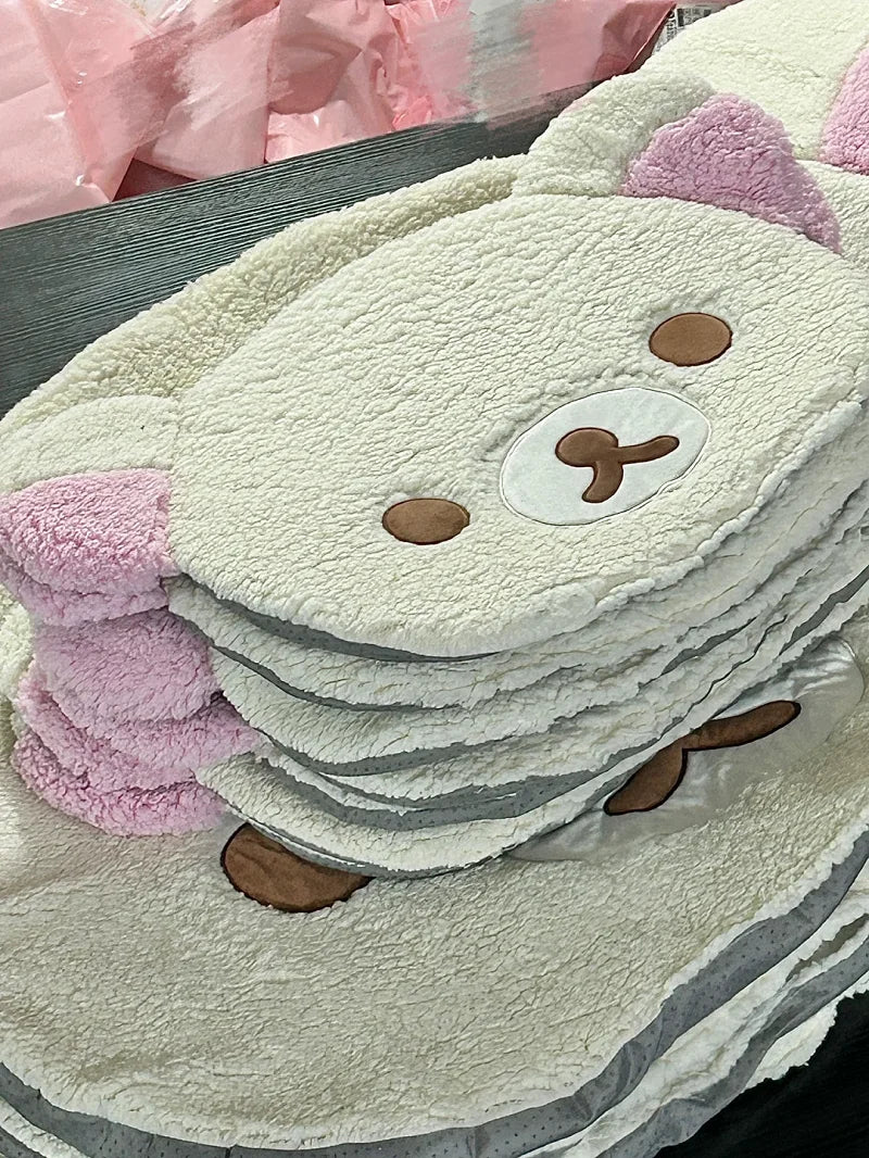 Navak Teppich Cartoon Rilakkumas Plüsch Teppich Kawaii Korilakkuma Bär Weiche Bodenmatte Schlafzimmer Stuhl Nachttisch Lounge Teppich Badezimmer Fußmatte Home Decor