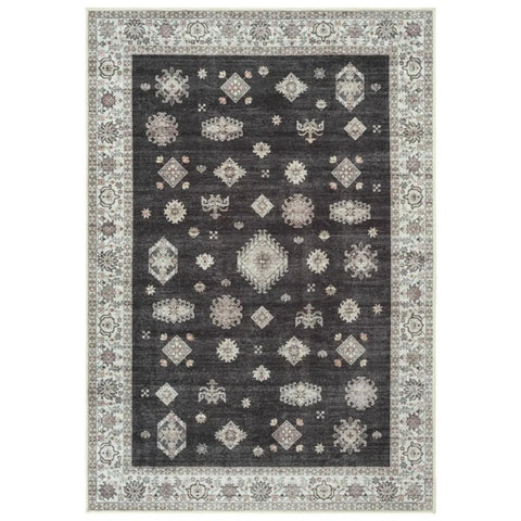 Navak Carpet Boho-Teppiche, waschbar, Vintage, modern, neutral, großer Flanellteppich für Esszimmer, Wohnzimmer, Schlafzimmer, Bauernhaus, rutschfeste Matte