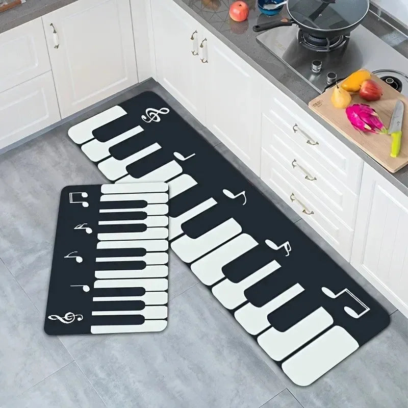 Navak Carpet 1 Stück Küchenteppich mit Zitronenmuster, rutschfeste Fußmatten, Pop-Art-Design, Wohnzimmerteppich, Badematte, Teppich für Zuhause, Waschbecken, Wäschedekor