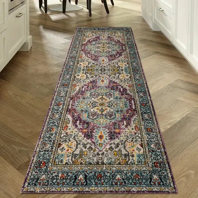 Navak Carpet Exclusive Picks Böhmischer Flurteppich, geometrisches Muster, Kristall-Samt-Bodenmatte, Eingang, Küche, Treppe, langer Teppich, Heimdekoration