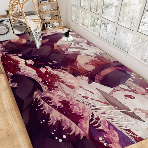 Navak Carpet Bungo Stray Dogs Zimmermatten Retro Multiple Choice Wohnzimmer Küchenteppich Rutschfester Willkommensteppich