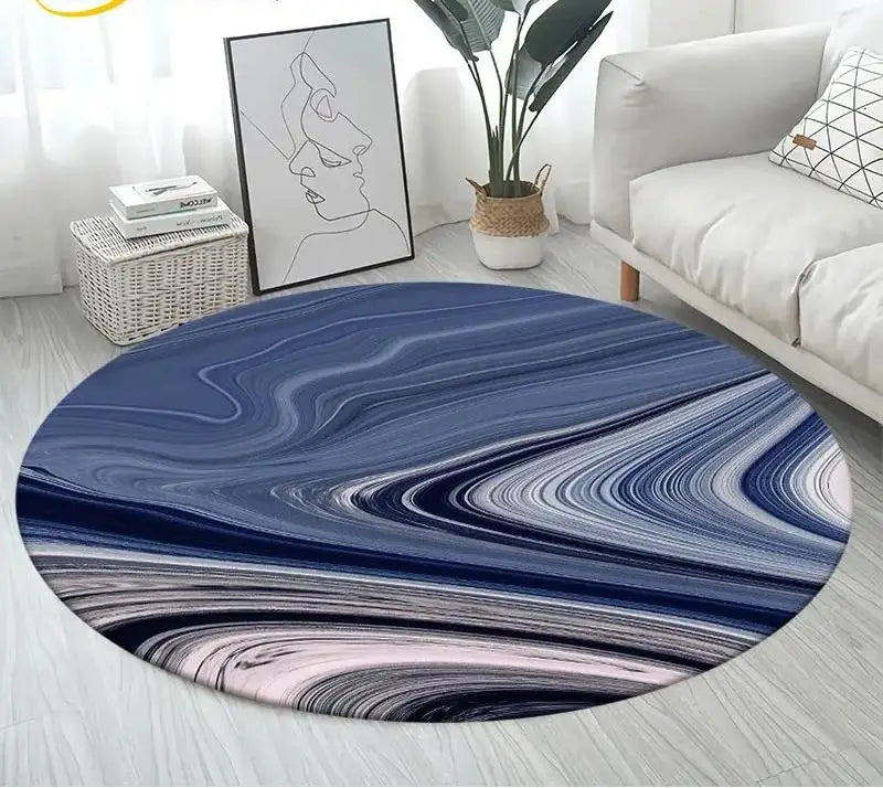 Navak Carpet Nordic Colour Green Gold White Marble Round Carpet Balcony Floor Mat Bathroom Living Room Home Yoga Coffee Mats Home Decor Rug