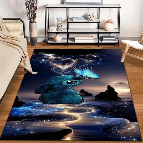 Navak Carpet Daily Picks Stitch Cartoon HD Printed Carpet Rug for Living Room Bedroom Decoration Picnic Camp Kitchen Carpet Crawling Carpet Mat