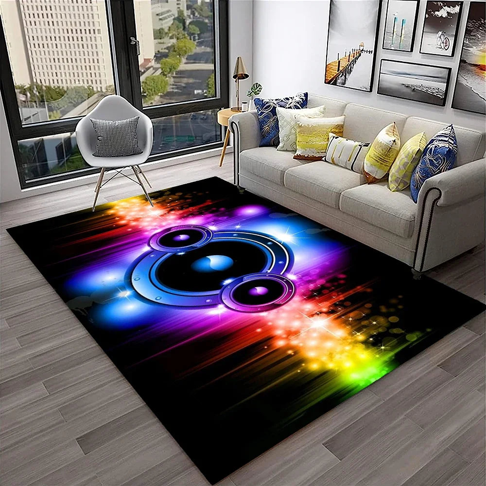 Navak Teppich, 3D-Retro-Vinyl-Schallplatte, Musikkunst, Teppich für Zuhause, Wohnzimmer, Schlafzimmer, Sofa, Fußmatte, Dekoration, Kinderspielbereich, rutschfeste Bodenmatte