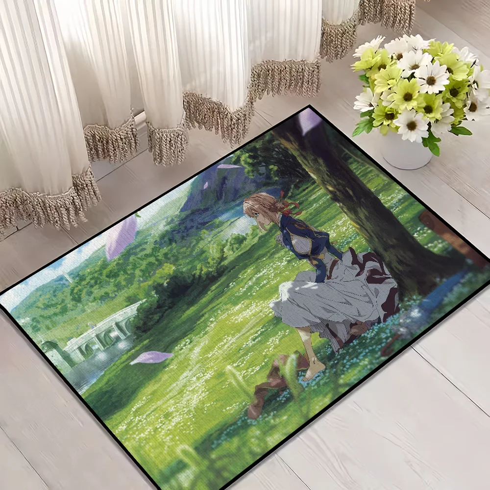 Navak Teppich Fußmatte für Evergarden Badezimmer Dekoration Anime Zimmer Violet Dekor Fußmatte Teppich Eingang Willkommen Bad Küche Teppich