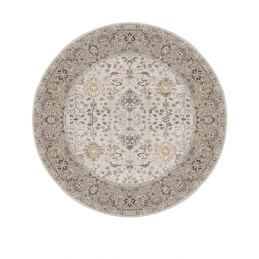 Navak Carpet Exclusive Picks Bohemian Retro Runder Schlingenflor-Teppich – Runder Vintage-Teppich für Couchtisch, Sofa und Schlafzimmer, rutschfest, Heimdeko