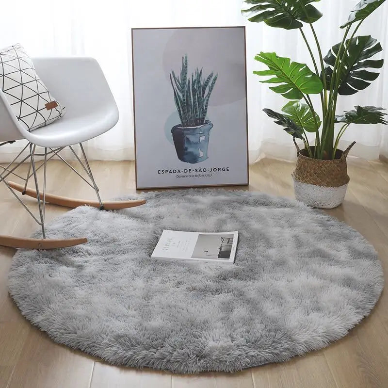 Navak Teppich, superweicher Plüsch, runder Teppich, flauschige weiße Teppiche für Wohnzimmer, Heimdekoration, Schlafzimmer, Kinderzimmer, Dekoration, Salon, dicker Florteppich
