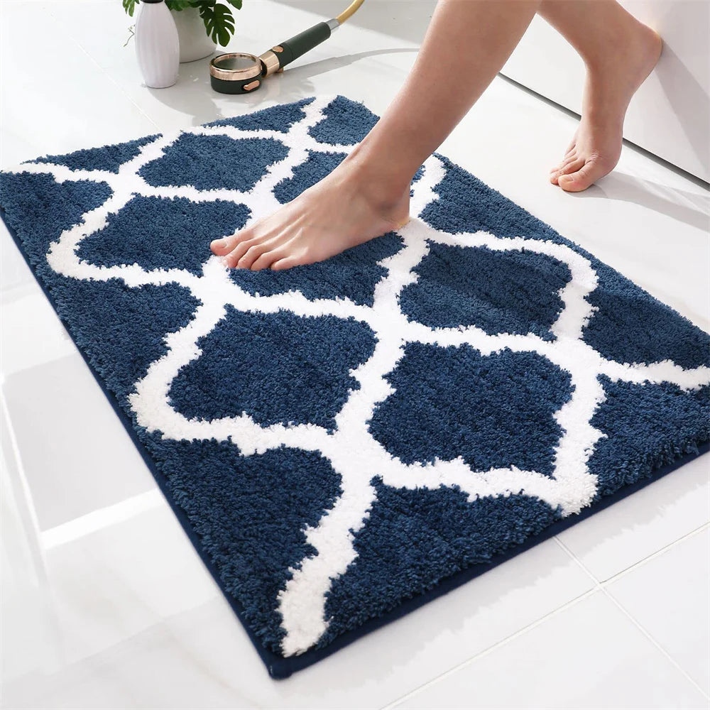 Navak Carpet Olanly Shaggy-Badematte, Mikrofaser, super saugfähig, Badezimmer-Duschvorleger, rutschfest, weiche Duschmatten, Bodenplüschteppich, Fußwaschmatte