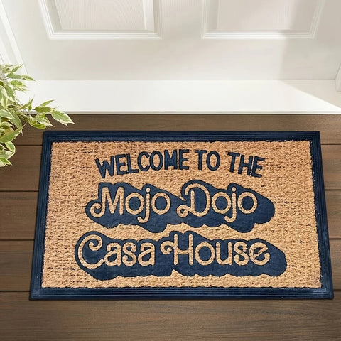 Navak Carpet 1 Stück Polyester-Fußmatte, Willkommen im Mojo Dojo Casa House, rechteckige Eingangsmatte, maschinenwaschbar, für Schlafzimmer und Wohnzimmer