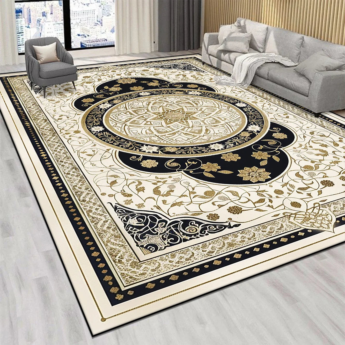 Navak Carpet Persian Luxury Red Carpet Living Room Large Size Rug Non-slip Coffee Tables Mat Home Decoration Bedroom Lounge Rug Tapis Salon