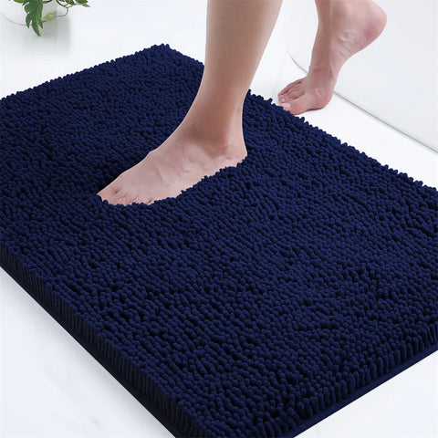 Navak Carpet Olanly Chenille-Badezimmerteppich, extra weich, zottelige Badematte, rutschfeste Badezimmer-Bodenmatte, wasserabsorbierende Plüsch-Mikrofaser-Teppiche für die Dusche