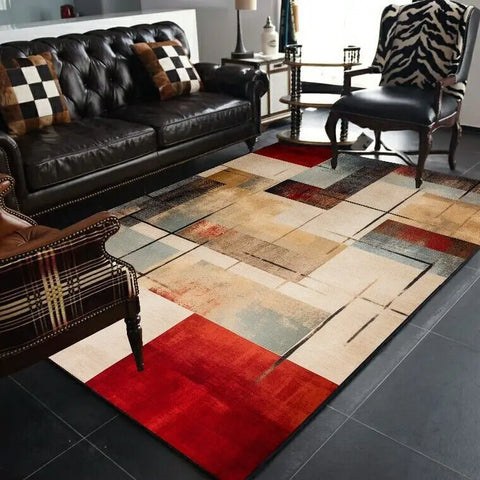 Navak Carpet Abstract Geometric Large Rugs for Living Room Nordic Retro Room Decoration Home Mats Non-slip Washable Bedroom Cloakroom Carpet