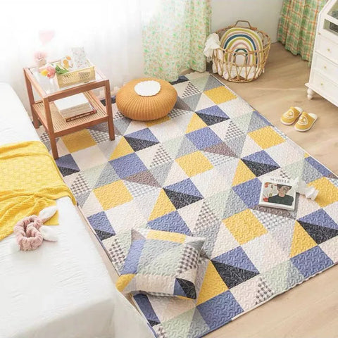 Navak Teppich-Fußmatten Dicke Baumwollkissen Baby-Krabbelteppiche Kinderzimmer Schlafzimmer Nickerchenmatte Kinderspielteppich Wohnzimmer Kindersitzunterlage