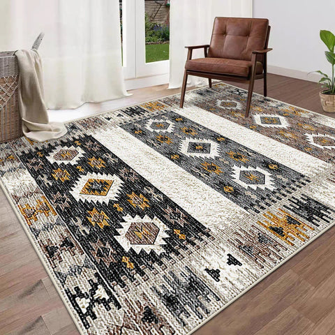 Navak Carpet Boho Style Moroccan Geometric Area Rug for Living Room Plush High-Pile Floor Mat Non-Slip Large Size