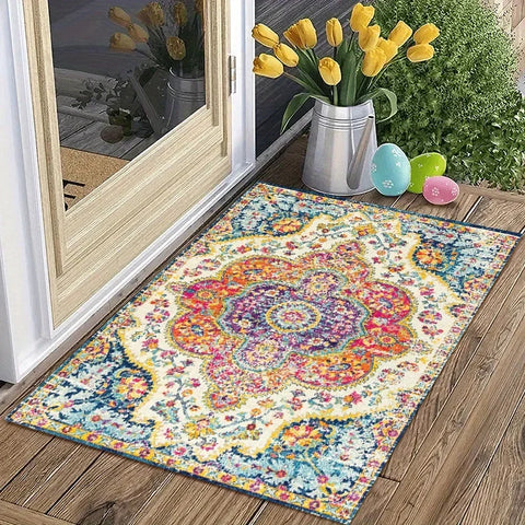 Navak Carpet 1 Stück Anti-Rutsch-Perserteppich für Flur und Balkon, Vintage-Boho-Küchenmatte, saugfähige Badematte, Wäscheboden-Eingangsmatte, Läuferteppich