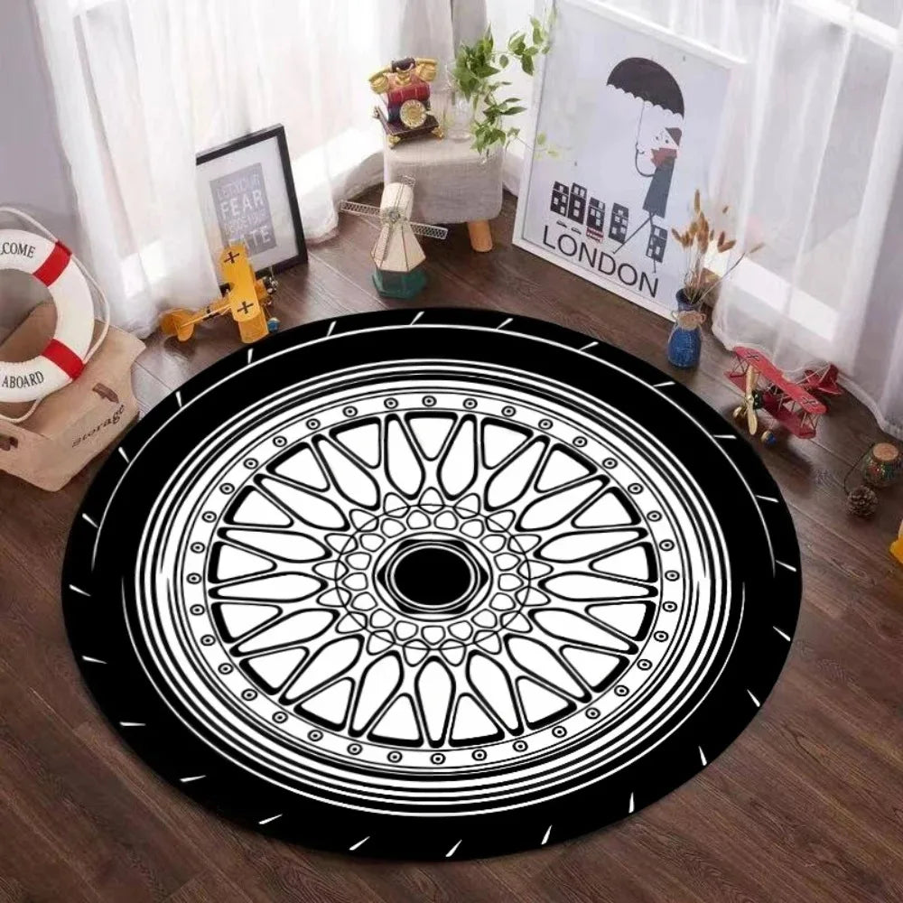 Navak Carpet Mystic Magic Circle Round Theme Innenbereich Rutschfester Teppich Schlafzimmer Meditationszone Idealer Dekoteppich