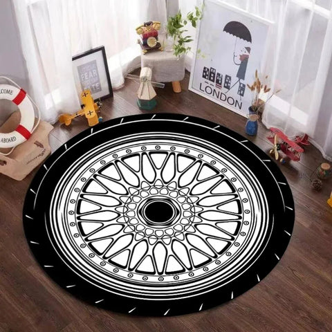 Navak Carpet Mystic Magic Circle Round Theme Innenbereich Rutschfester Teppich Schlafzimmer Meditationszone Idealer Dekoteppich
