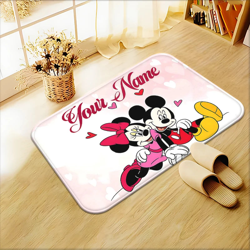 Navak Teppich Mickey und Minnie Maus Kinderzimmer Rot Niedliche Matte Kinderzimmer Teppich Babyzimmer Dekor Geschenk für Kinder Bereich Teppich Kinderzimmer Dekor Teppich