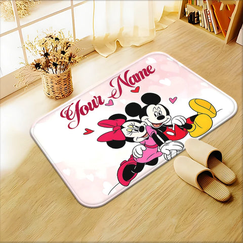 Navak Teppich Mickey und Minnie Maus Kinderzimmer Rot Niedliche Matte Kinderzimmer Teppich Babyzimmer Dekor Geschenk für Kinder Bereich Teppich Kinderzimmer Dekor Teppich
