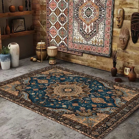 Navak Teppich Persischer Amerikanischer Retro-Teppich Große Fläche Wohnzimmer Dekoration Zuhause Ethnischer Stil Schlafzimmer Teppich Garderobe Lounge Weiche Matte Waschbar