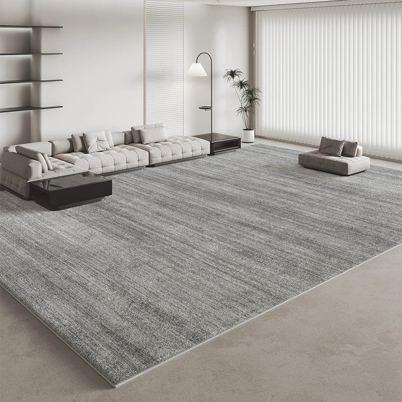 Navak Teppich, italienischer minimalistischer Teppich für Wohnzimmer, leichtes Luxus-Schlafzimmerdekor, Plüschteppich, flauschig, weich, grau, verdickte Matte