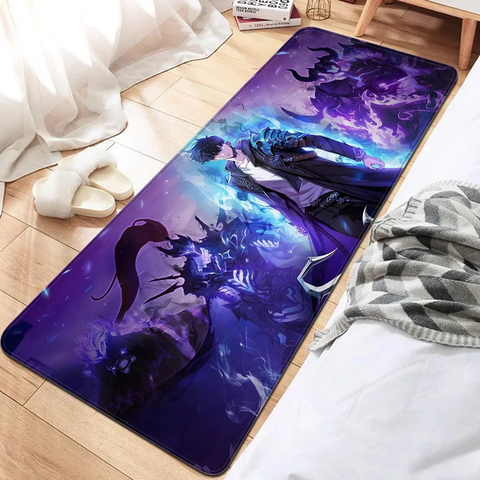 Navak Carpet Anime Solo L-Leveling Gaming-Fußmatte für den Eingangsbereich, waschbar, rutschfest, für Wohnzimmer, Sofa, Stühle, Bereichsmatte, Küche, Willkommens-Fußmatte