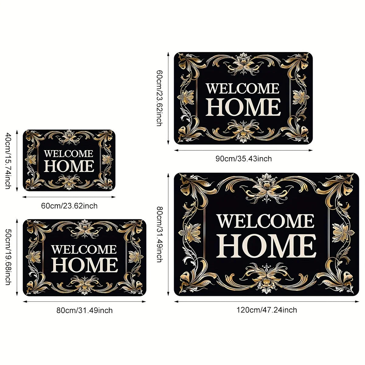 Navak Carpet „Welcome Home“-Fußmatte, langlebig, rutschfest, für den Eingangsbereich, perfekt für den Innen- und Außenbereich, verleiht Ihrem Türrahmen einen einzigartigen Charme