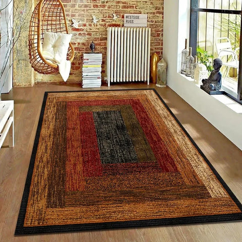 Navak Teppich, braun, geometrischer Wohnzimmerteppich, nordischer minimalistischer Kunstteppich für Hotel, Privatunterkunft, Retro-Dekor im amerikanischen Stil, rutschfeste Bodenmatte