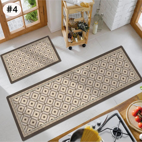 Navak Carpet Exclusive Picks American Light Luxury Wasserabsorbierende, rutschfeste, schmutzabweisende Fußmatte, Vintage-Kristallsamt-Küchentürteppich