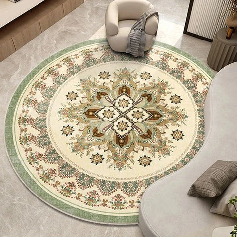 Navak Carpet IKAMA High Sense ethnic bohemian mandala round carpet living room bedroom rocking chair floor Mat Home Decor Large  Area Rug