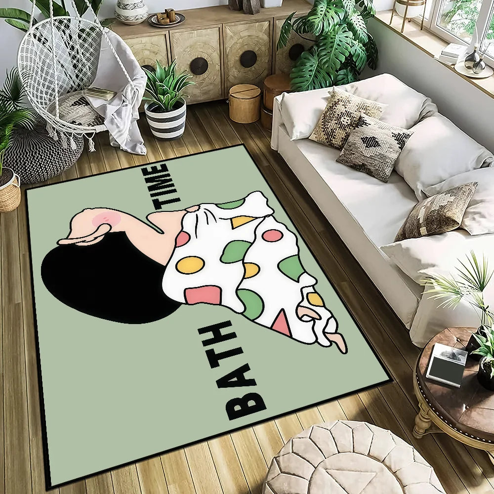 Navak Teppich, rutschfest, süß, C-chan, Küche, C-Crayon, S-Shin, Schlafzimmer, getufteter Teppich, Cartoon-Teppich, Zeit, lustig, Bad, Wohnzimmer, Eingangsdekoration