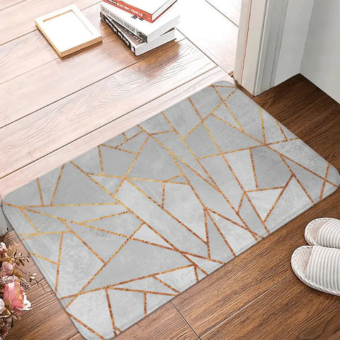 Navak Teppich, lila-grün, geometrisch gestreift, nordischer Stil, rutschfest, dekorativ, für Küche und Badezimmer, Fußmatte, Teppich, Teppich, Innenbereich, Bodenmatte