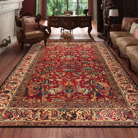 Navak Carpet Retro Persian Carpet for Living Room Boho Decor for Room Balcony Rug Large Luxury Red Bed Decoration Home Mats Bedside 160x230