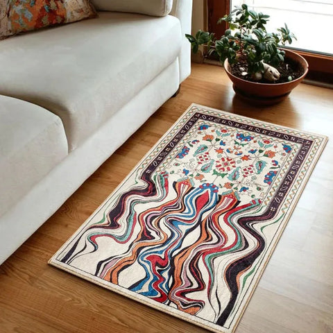 Navak Teppich, abstrakt, Bohemian-Stil, Kaschmir-Imitation, Bodenteppich, Matte, Eingangstür, Sofa, Eingangstür, Eingangsbereich, Dekoration, Teppich, rutschfestes Kissen