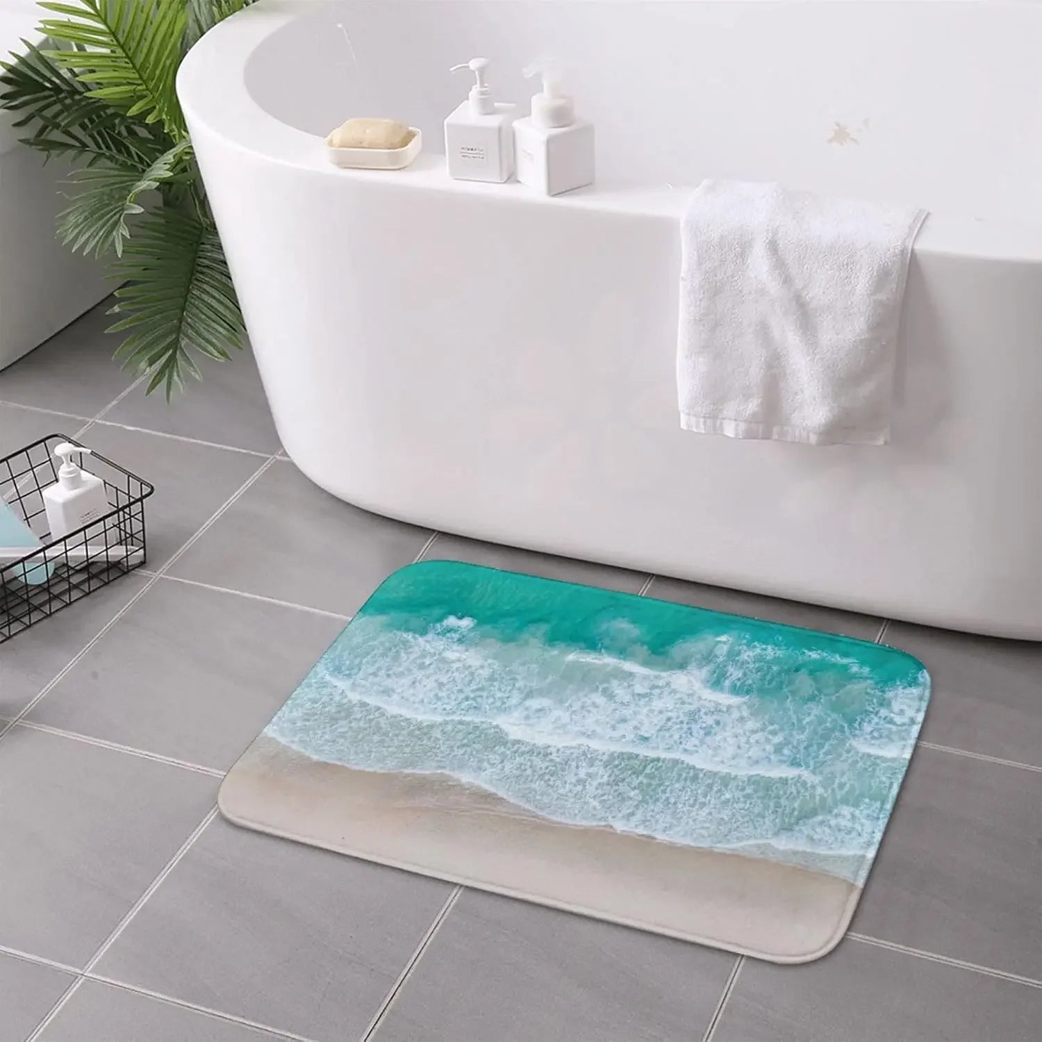 Navak Teppich, nautische Küsten-Strandwellen, Eingangs-Fußmatte, Heimdekoration, Küche, Flur, Balkon, Teppiche, Badezimmer, Anti-Rutsch-Matte, Fußpolster