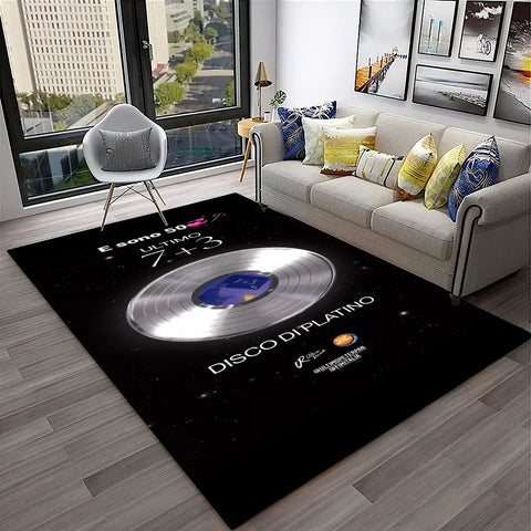 Navak Teppich, 3D-Retro-Vinyl-Schallplatte, Musikkunst, Teppich für Zuhause, Wohnzimmer, Schlafzimmer, Sofa, Fußmatte, Dekoration, Kinderspielbereich, rutschfeste Bodenmatte