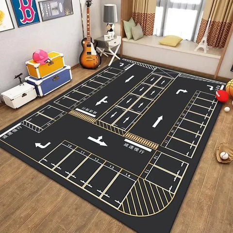 Navak Teppich, Parkplatz, Kinder-Krabbelteppiche für Wohnzimmer, Dekoration, Kinderzimmer, Heimdekoration, Sofa-Teppich, rutschfester Teppich, Bodenmatte