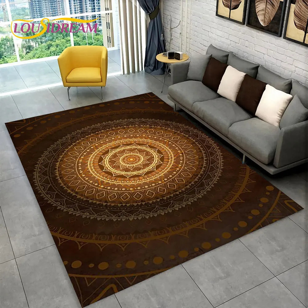 Navak Carpet Bohemia Mandala Geometrischer Teppich, Teppich für Zuhause, Wohnzimmer, Schlafzimmer, Sofa, Fußmatte, Küchendekor, rutschfeste Fußmatten für Kinder