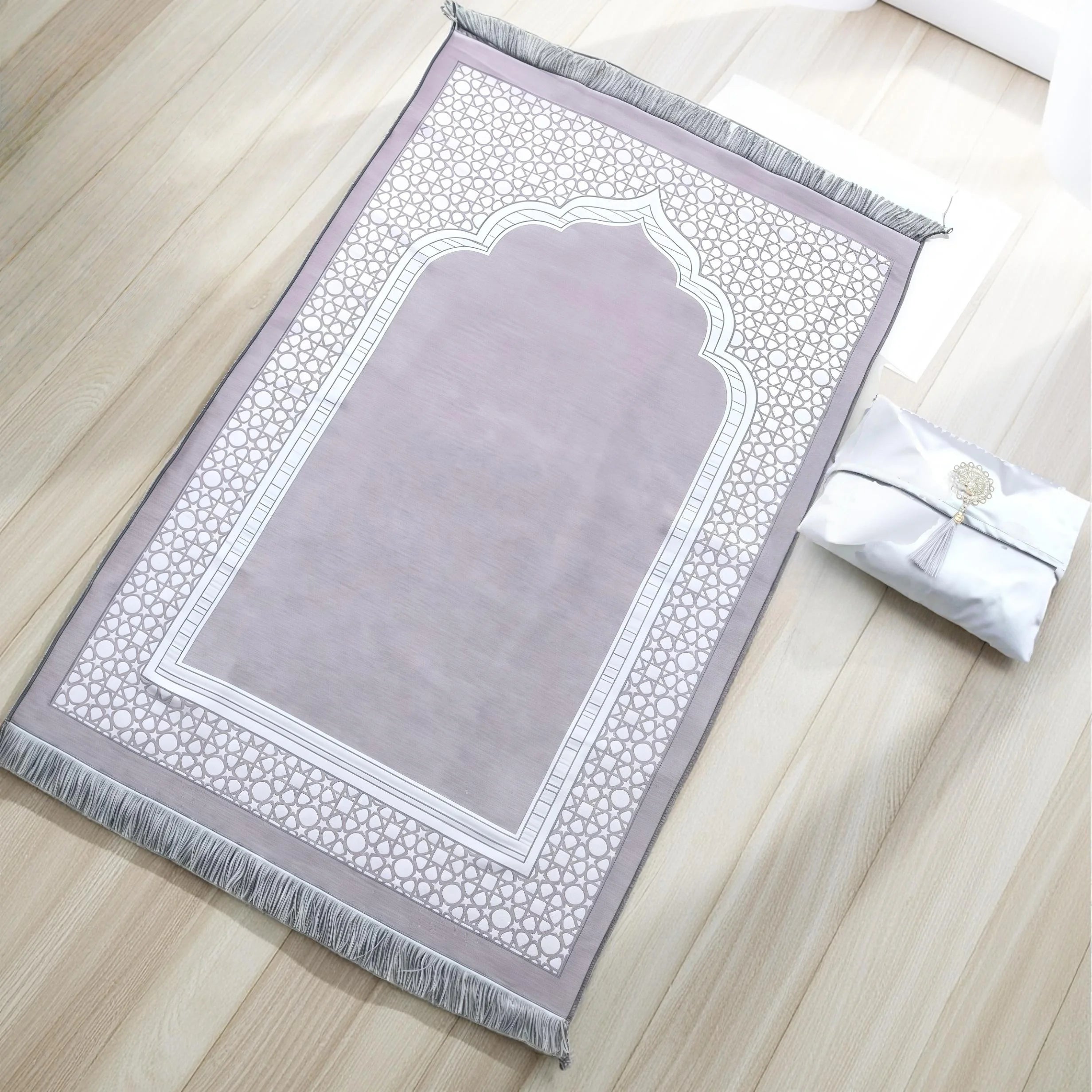 Navak-Teppich, muslimischer Gebetsteppich mit tragbarer Tasche, Perlen, muslimisch für Frauen und Männer, weiche Matte, Islam-Geschenkset, türkisch für Ramadan, Eid, Hadsch, Reisematte