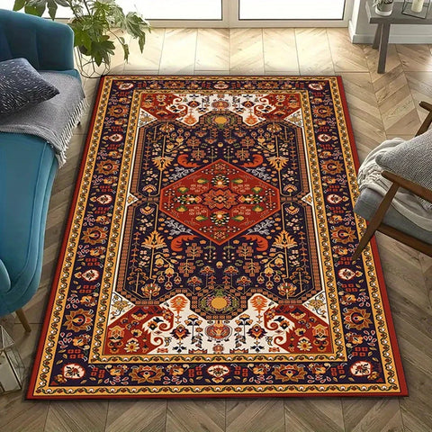 Navak Carpet Crystal Velvet Luxus-Teppich im böhmischen persischen Stil | Polyestermaterial, rutschfeste dekorative Bodenmatte für Schlafzimmer und Wohnzimmer