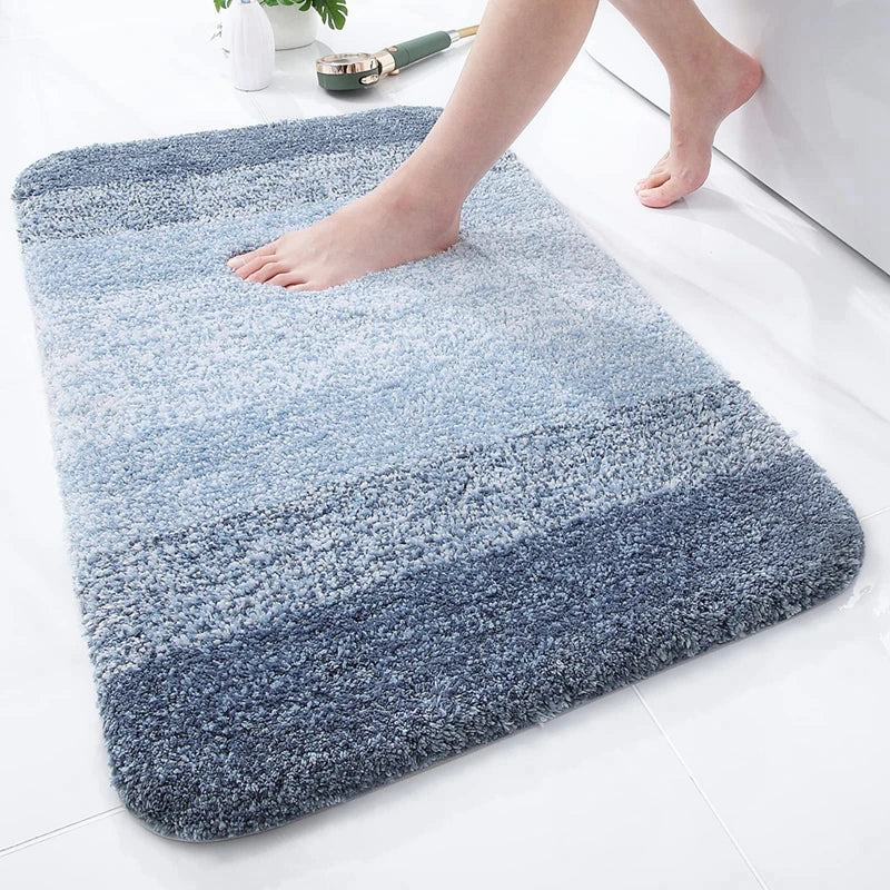 Navak Carpet Olanly Shaggy-Badematte, Mikrofaser, super saugfähig, Badezimmer-Duschvorleger, rutschfest, weiche Duschmatten, Bodenplüschteppich, Fußwaschmatte