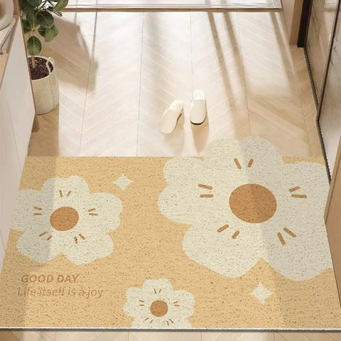 Navak Carpet Fußmatte mit süßem Blumenmuster, für drinnen und draußen, Willkommensmatten, rutschfeste Fußmatte für die Eingangstür